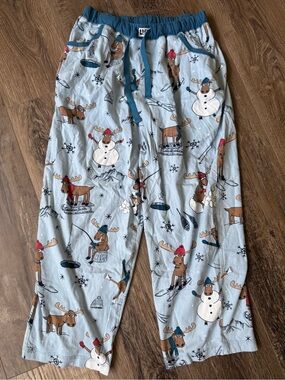 Lazy One Light Blue Moose & Snowman Lounge Pants